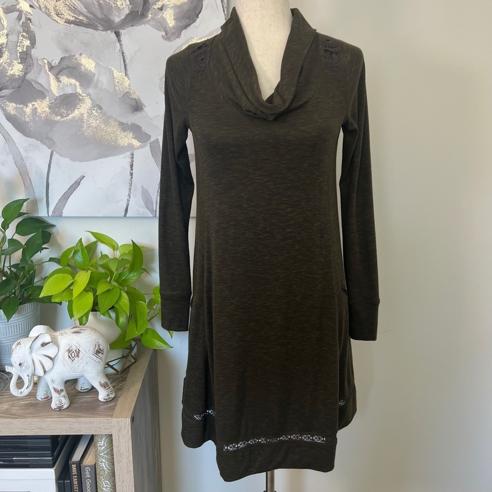 Anthropologie Dress‎ XS Cowl Neck Long Sleeve Whimsigoth Dark Fairy Grunge Boho